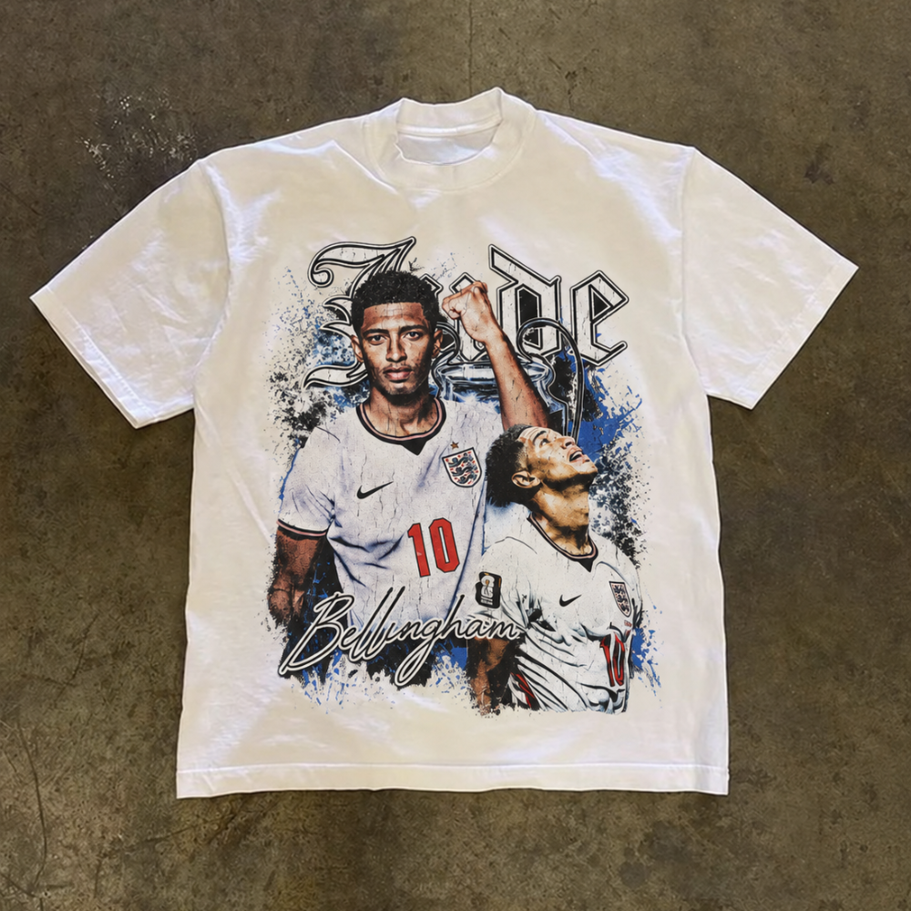 Jude Bellingham #10 Graphic Tee – Vintage Football Streetwear